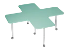 PLAYFORM 219 K modulární hravé stoly, mobilní, výška 750 mm, kovová podnož bílá, deska 25 mm, sněžně